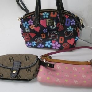 Dooney & Bourke handbag and 2 Wristlets